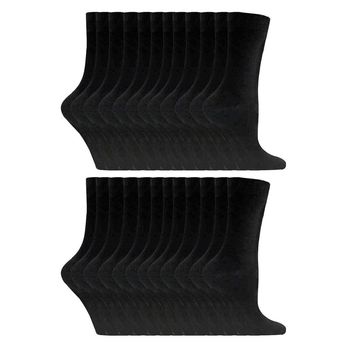 Ladies Plain Coloured Cotton Rich Dress Socks (Multipack Options)