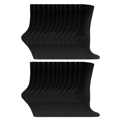 Ladies Plain Coloured Cotton Rich Dress Socks (Multipack Options)