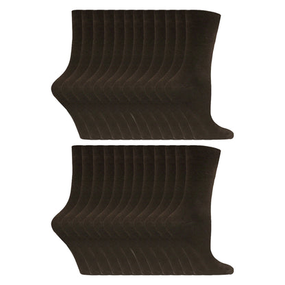 Ladies Plain Coloured Cotton Rich Dress Socks (Multipack Options)