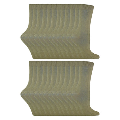 Ladies Plain Coloured Cotton Rich Dress Socks (Multipack Options)