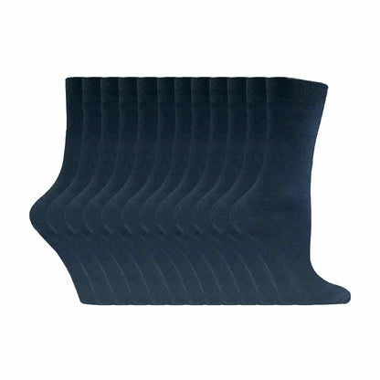 Ladies Plain Coloured Cotton Rich Dress Socks (Multipack Options)