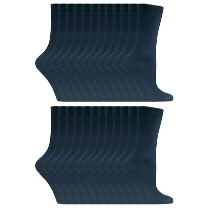 Ladies Plain Coloured Cotton Rich Dress Socks (Multipack Options)