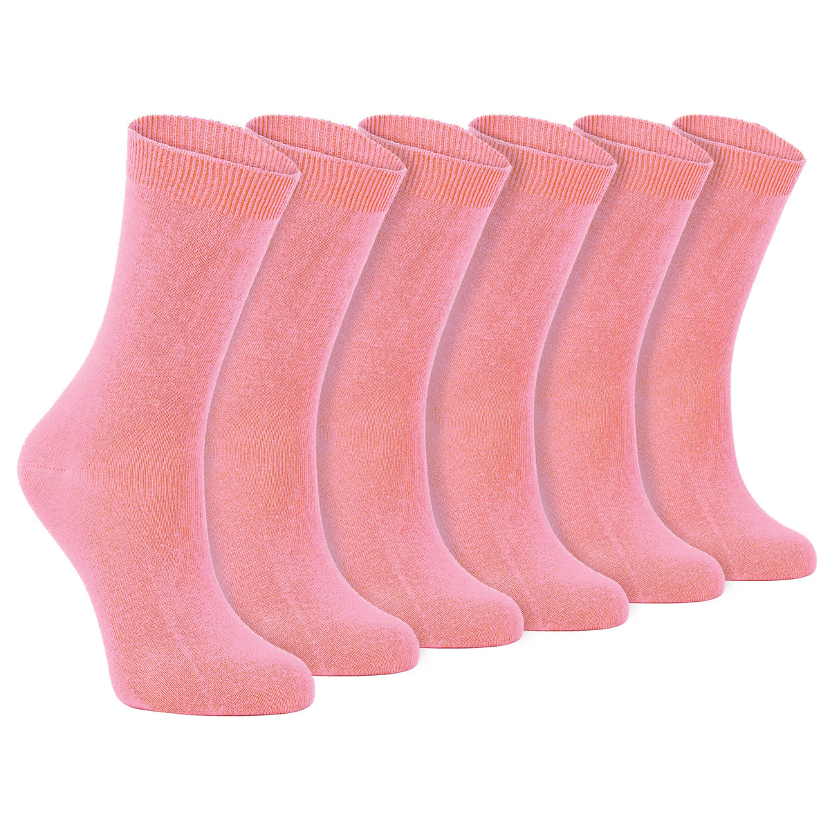 Ladies Plain Coloured Cotton Rich Dress Socks (Multipack Options)