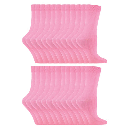 Ladies Plain Coloured Cotton Rich Dress Socks (Multipack Options)