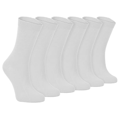 Ladies Plain Coloured Cotton Rich Dress Socks (Multipack Options)