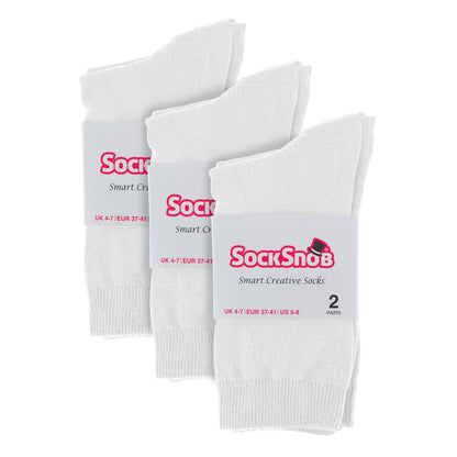 Ladies Plain Coloured Cotton Rich Dress Socks (Multipack Options)