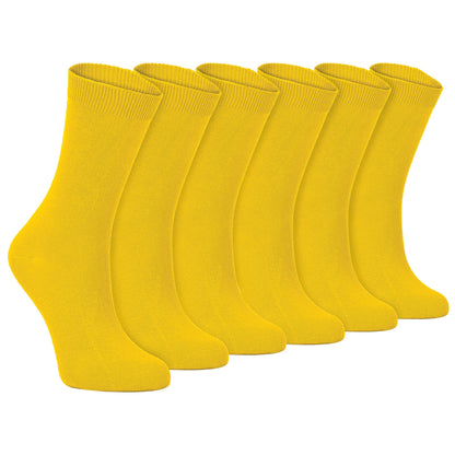 Ladies Plain Coloured Cotton Rich Dress Socks (Multipack Options)