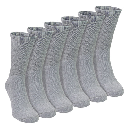 6 Pairs Mens Cotton Diabetic Socks - Soft Non Binding Everyday Comfort Socks