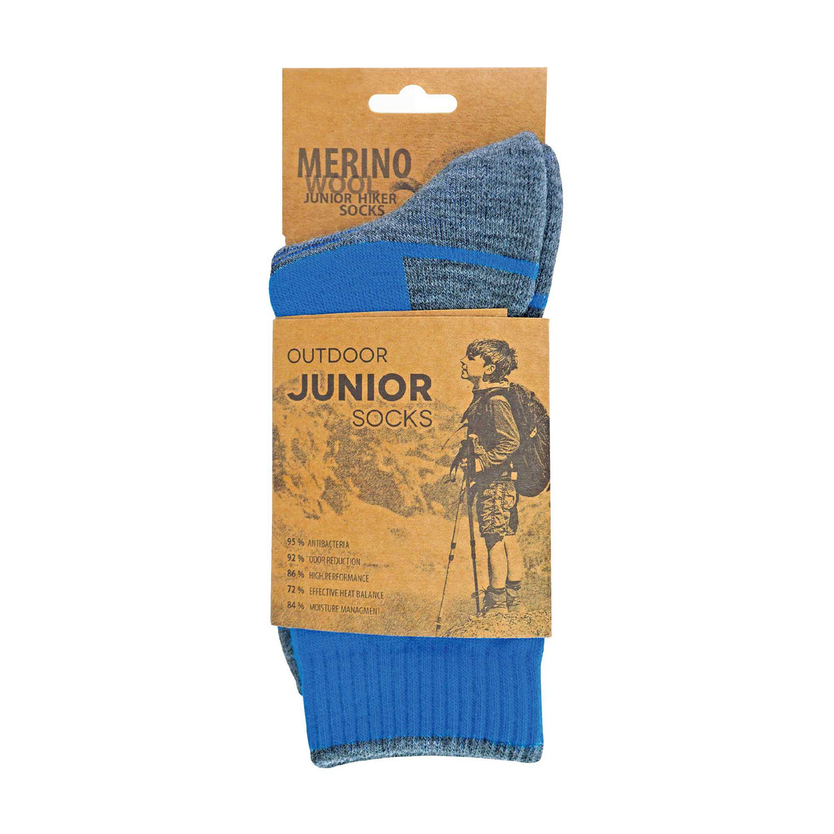 1 Pack Kids Merino Wool Hiking Socks (3 Sizes)