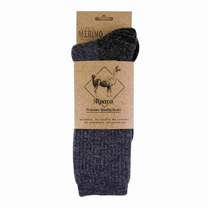 1 Pack Mens Alpaca Merino Wool Heavyweight Hiking Socks