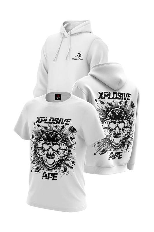 XAPE Shatter Hoodie & Tee Combo - White Xplosive Ape