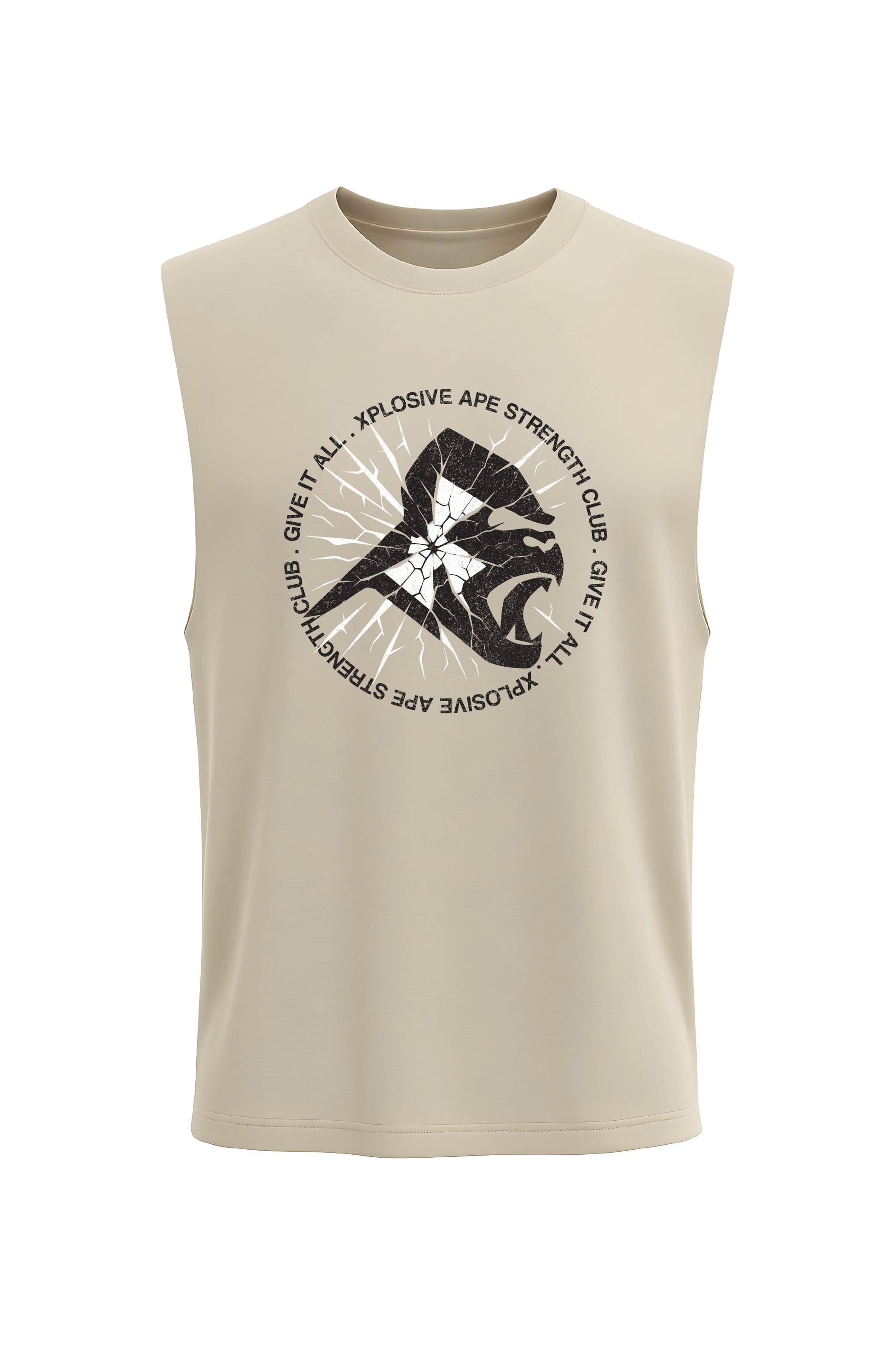XAPE Shattered Drop Arm Tank Top - Sand Xplosive Ape