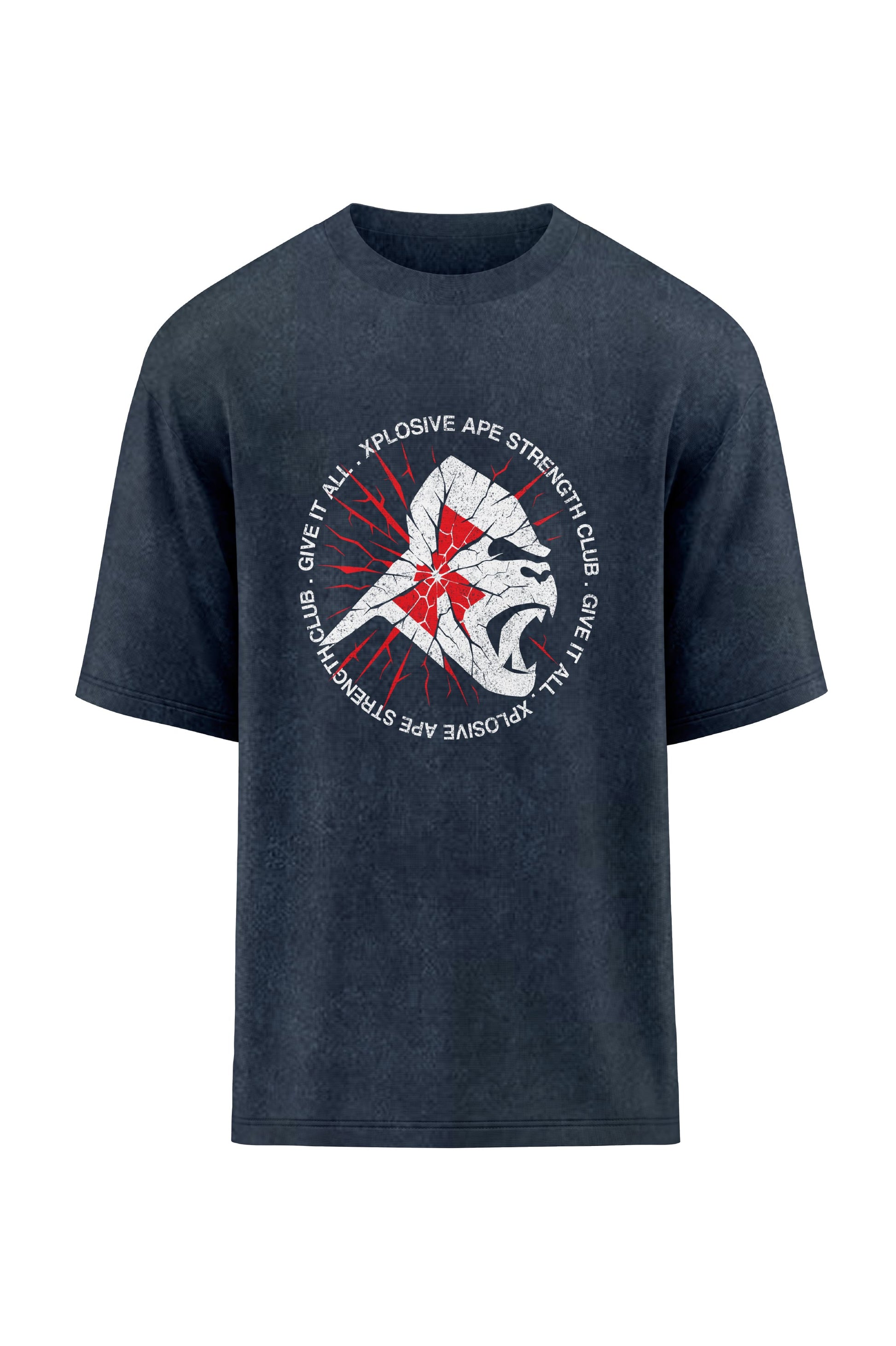 XAPE Shattered Oversized Tee - Acid Wash Black Xplosive Ape