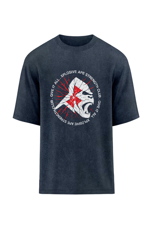 XAPE Shattered Oversized Tee - Acid Wash Black Xplosive Ape