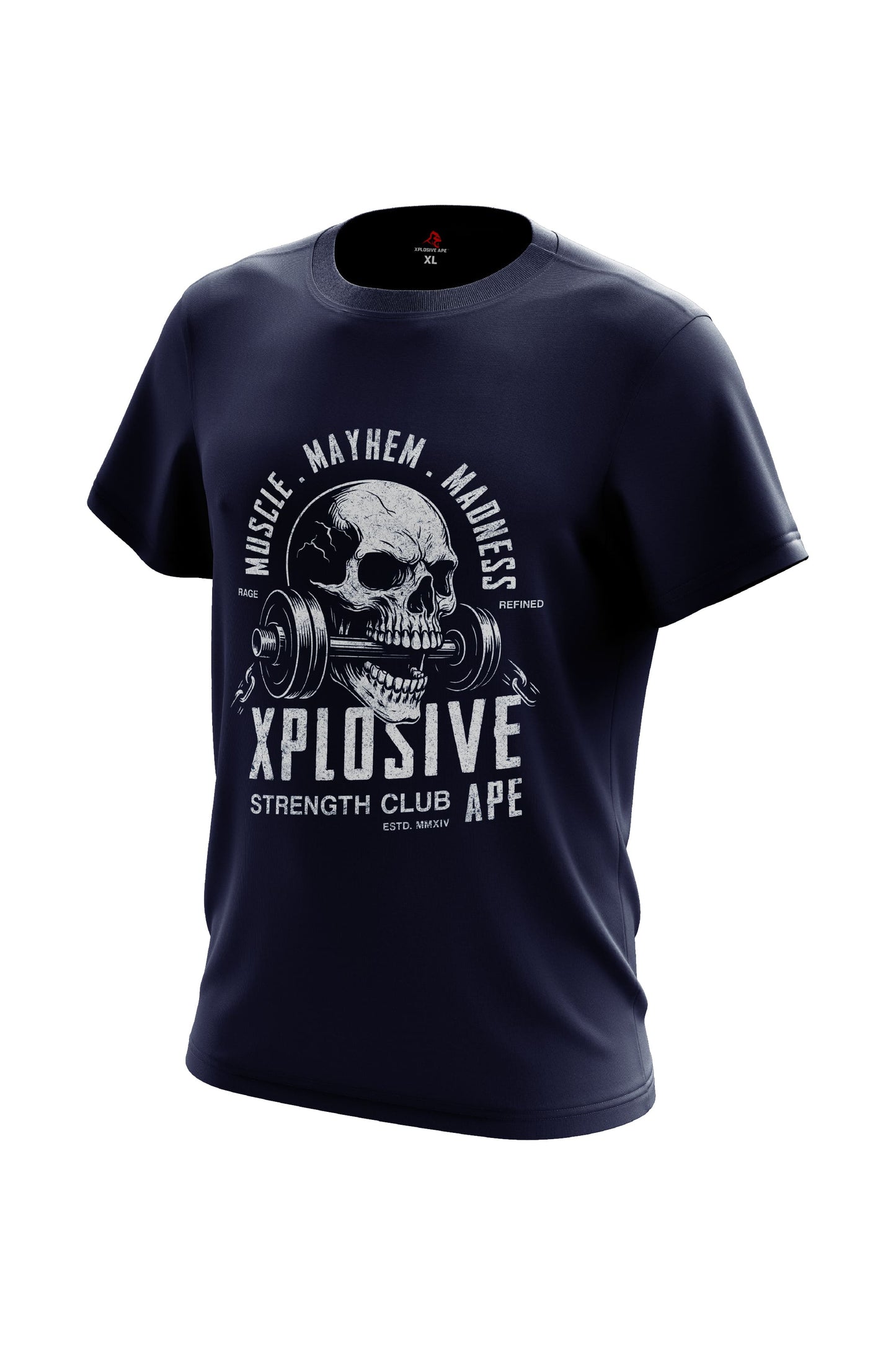 XAPE Skulled & Stacked Tee - Navy Xplosive Ape