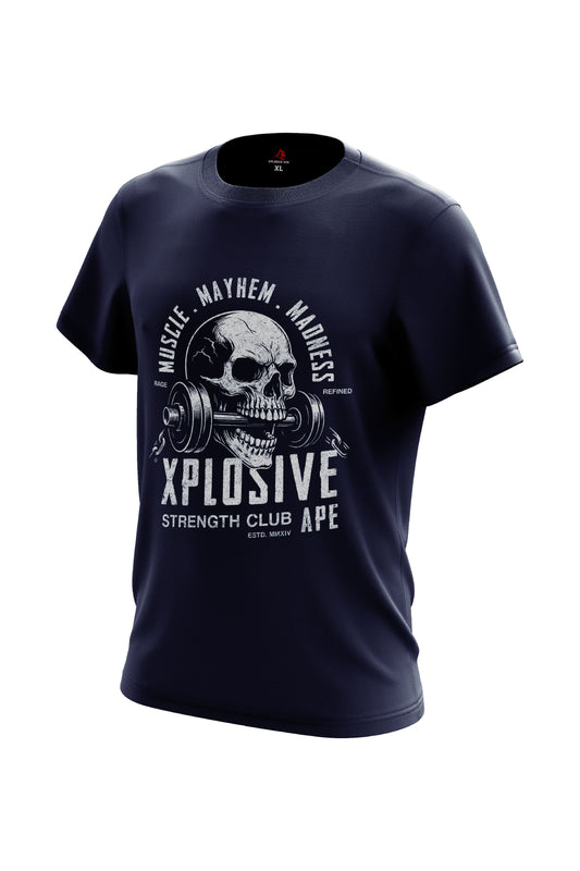 XAPE Skulled & Stacked Tee - Navy Xplosive Ape