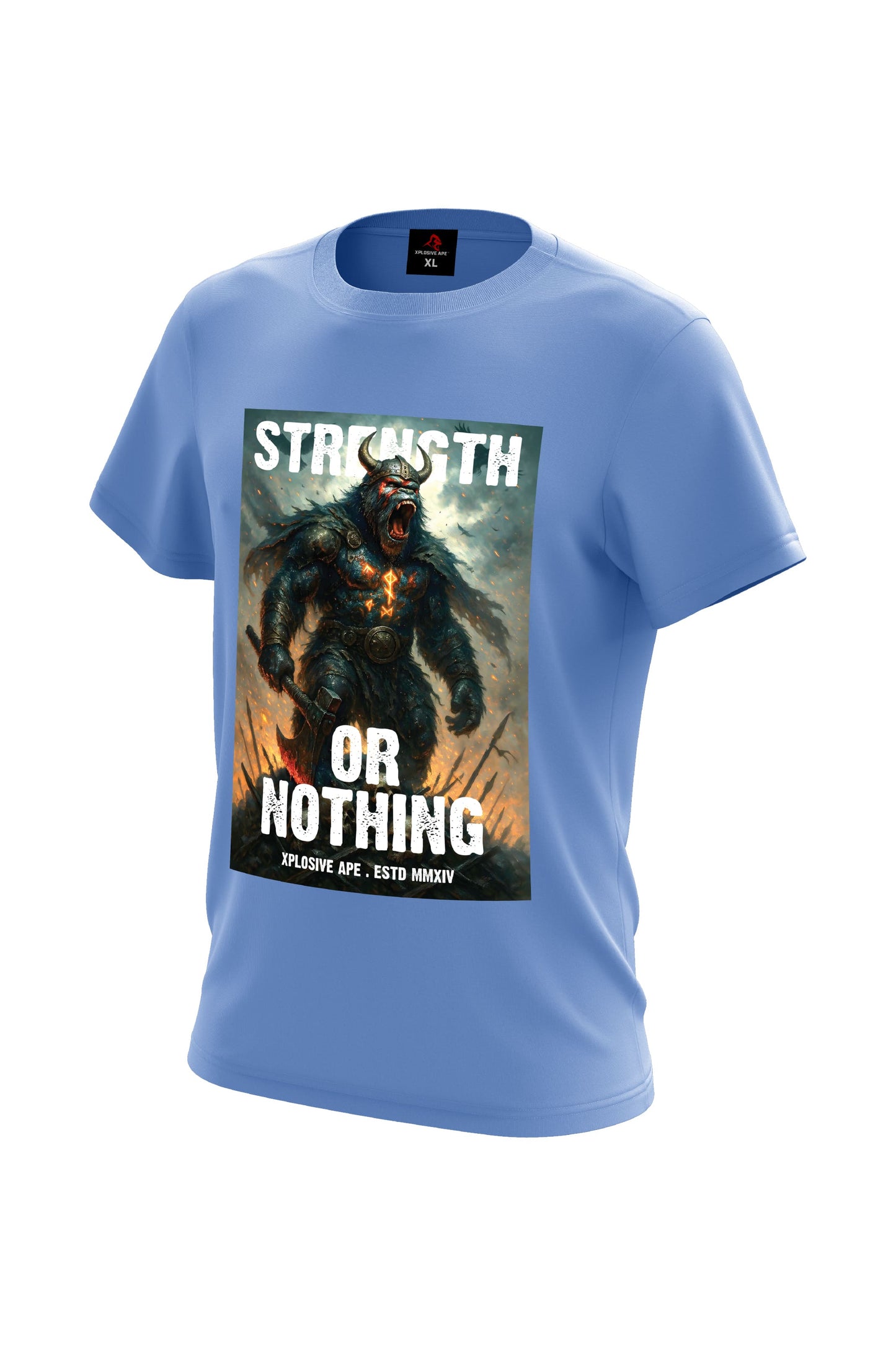 XAPE Strength Or Nothing Tee - Carolina Blue Xplosive Ape