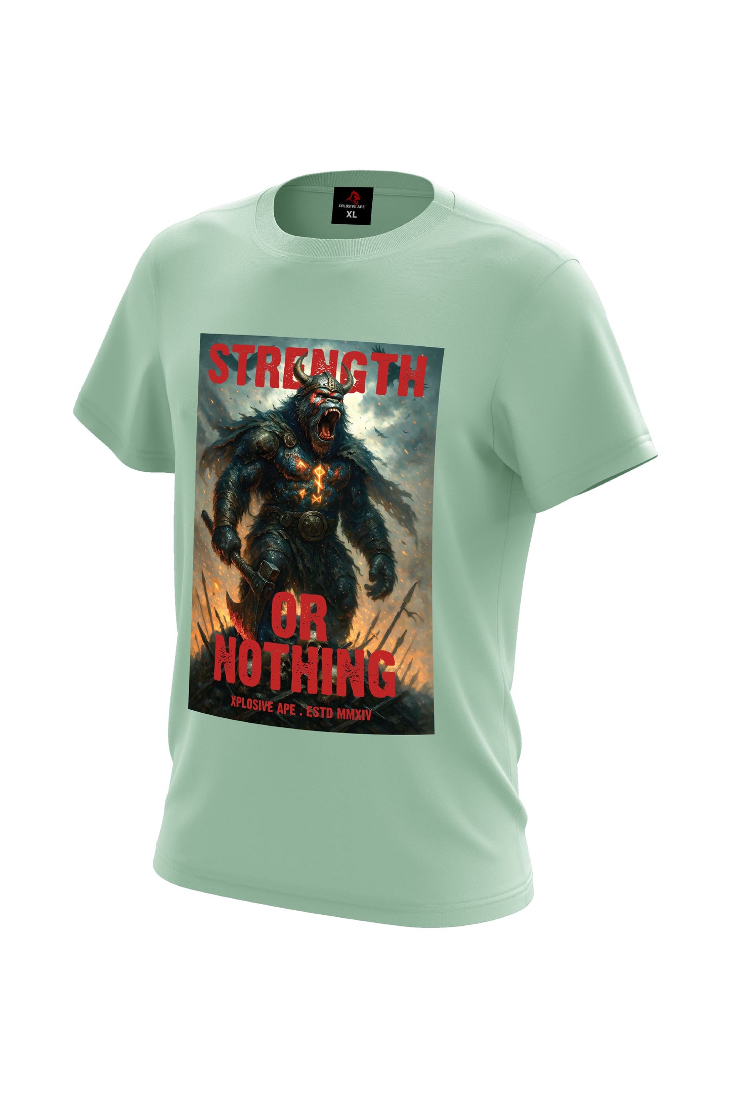 XAPE Strength Or Nothing Tee - Mint Green Xplosive Ape
