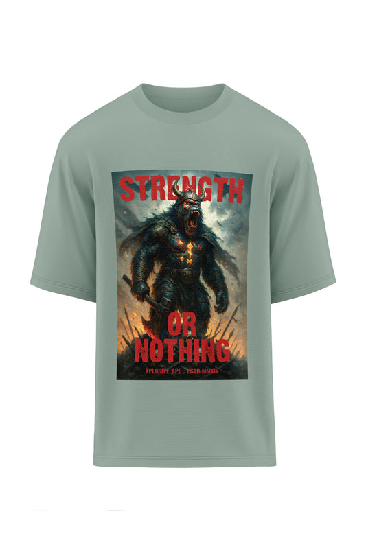 XAPE Strength Or Nothing  Oversized Tee - Sage Xplosive Ape