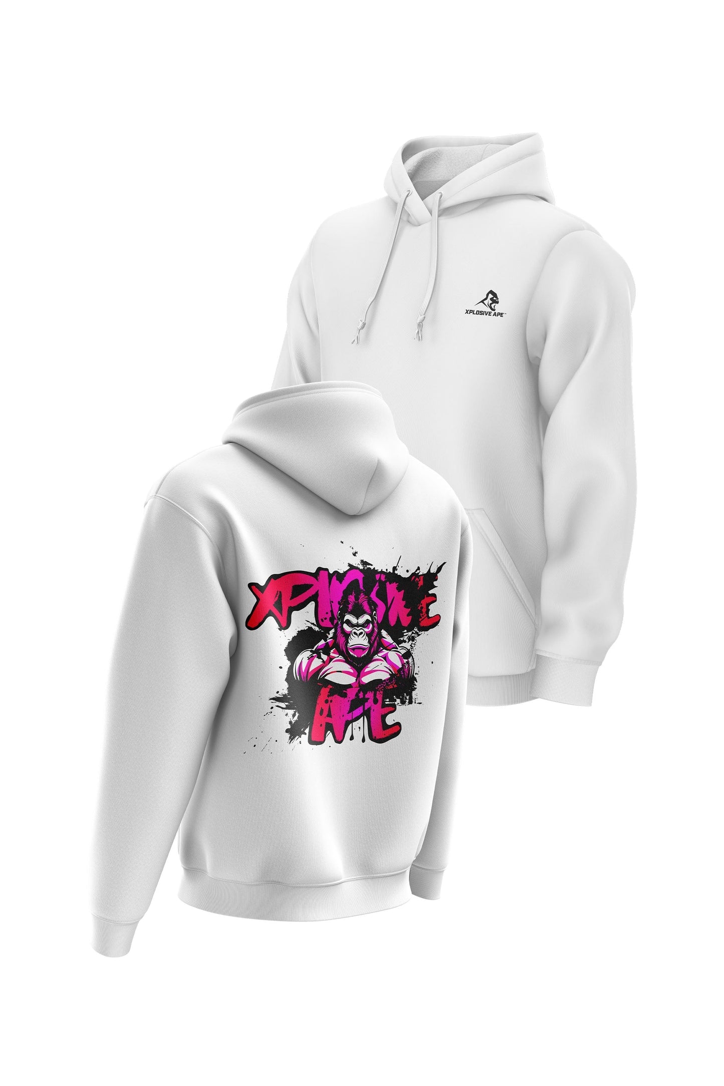 XAPE Splatter Graffiti V3 Hoodie - White Xplosive Ape