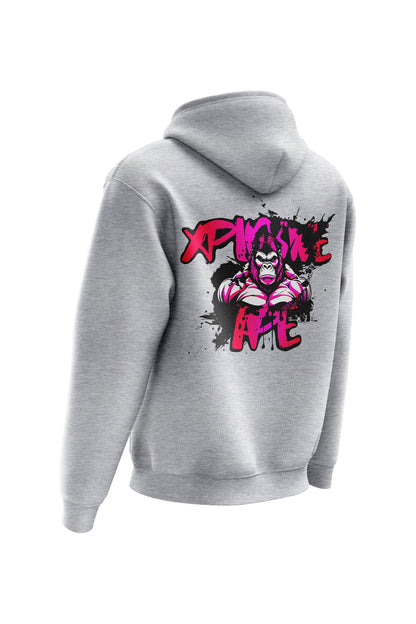 XAPE Splatter Graffiti V3 Hoodie - Heather Grey Xplosive Ape