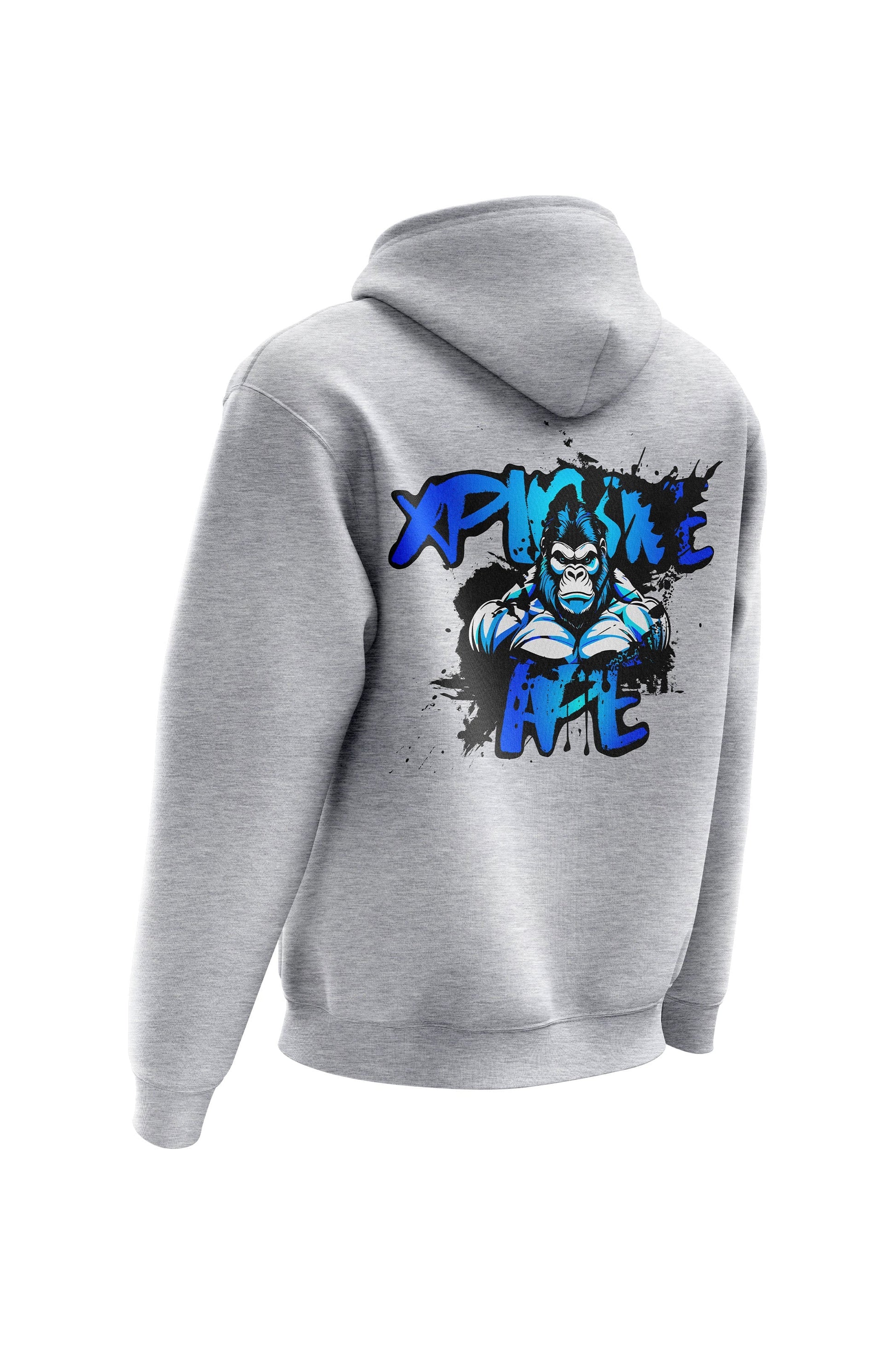 XAPE Splatter Graffiti V4 Hoodie - Heather Grey Xplosive Ape