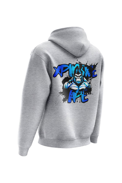 XAPE Splatter Graffiti V4 Hoodie - Heather Grey Xplosive Ape