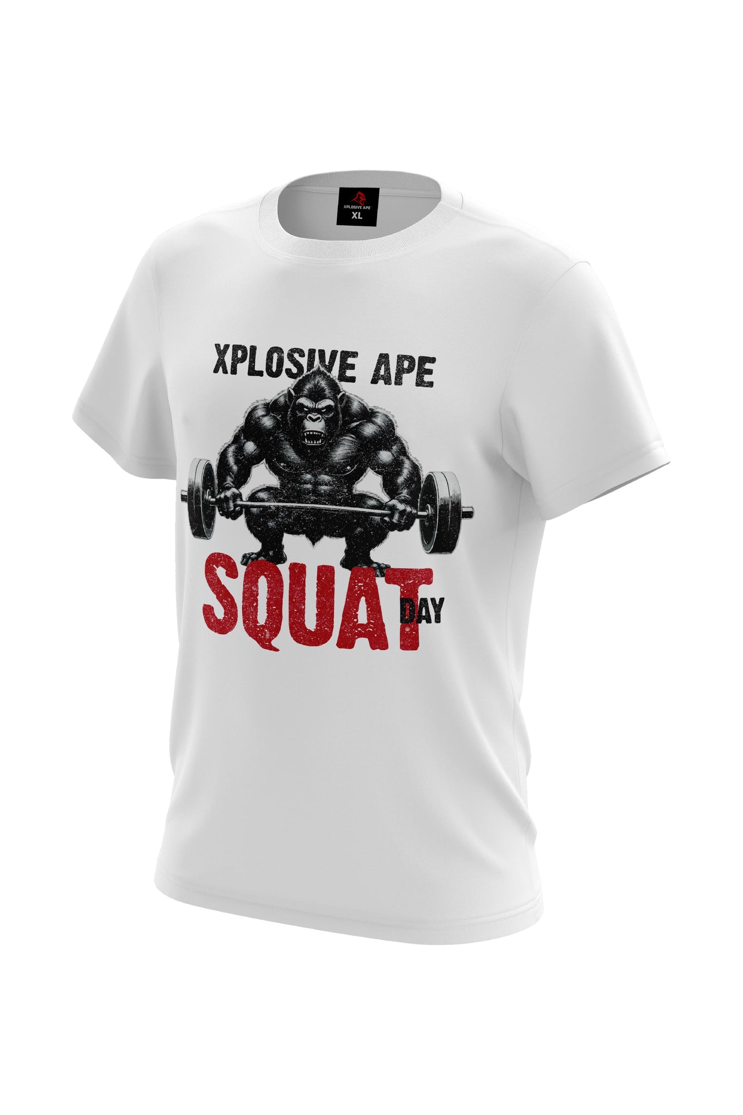 XAPE Squat Day V4 Tee - White Xplosive Ape