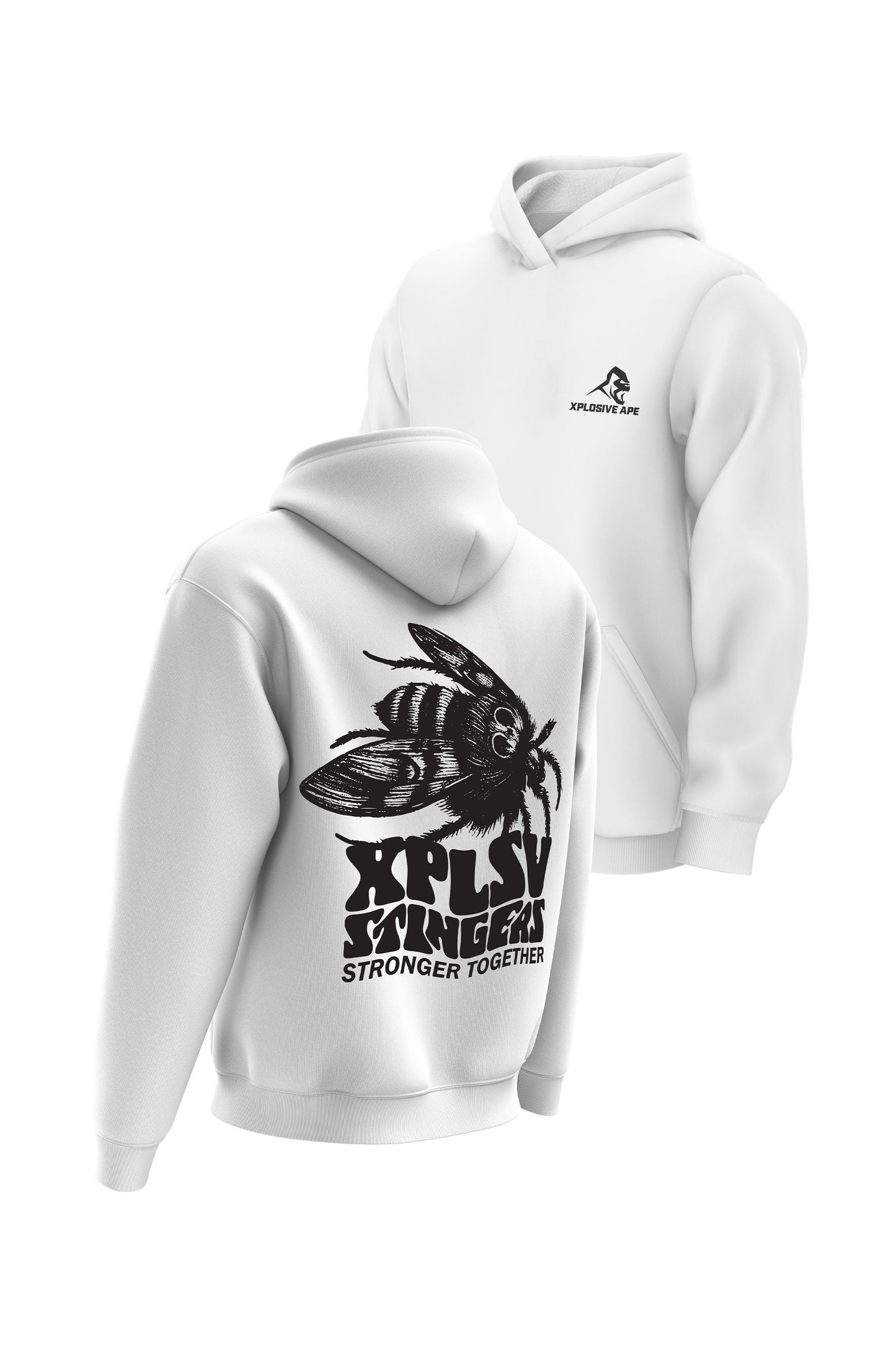 XAPE Stingers Hoodie - White Xplosive Ape