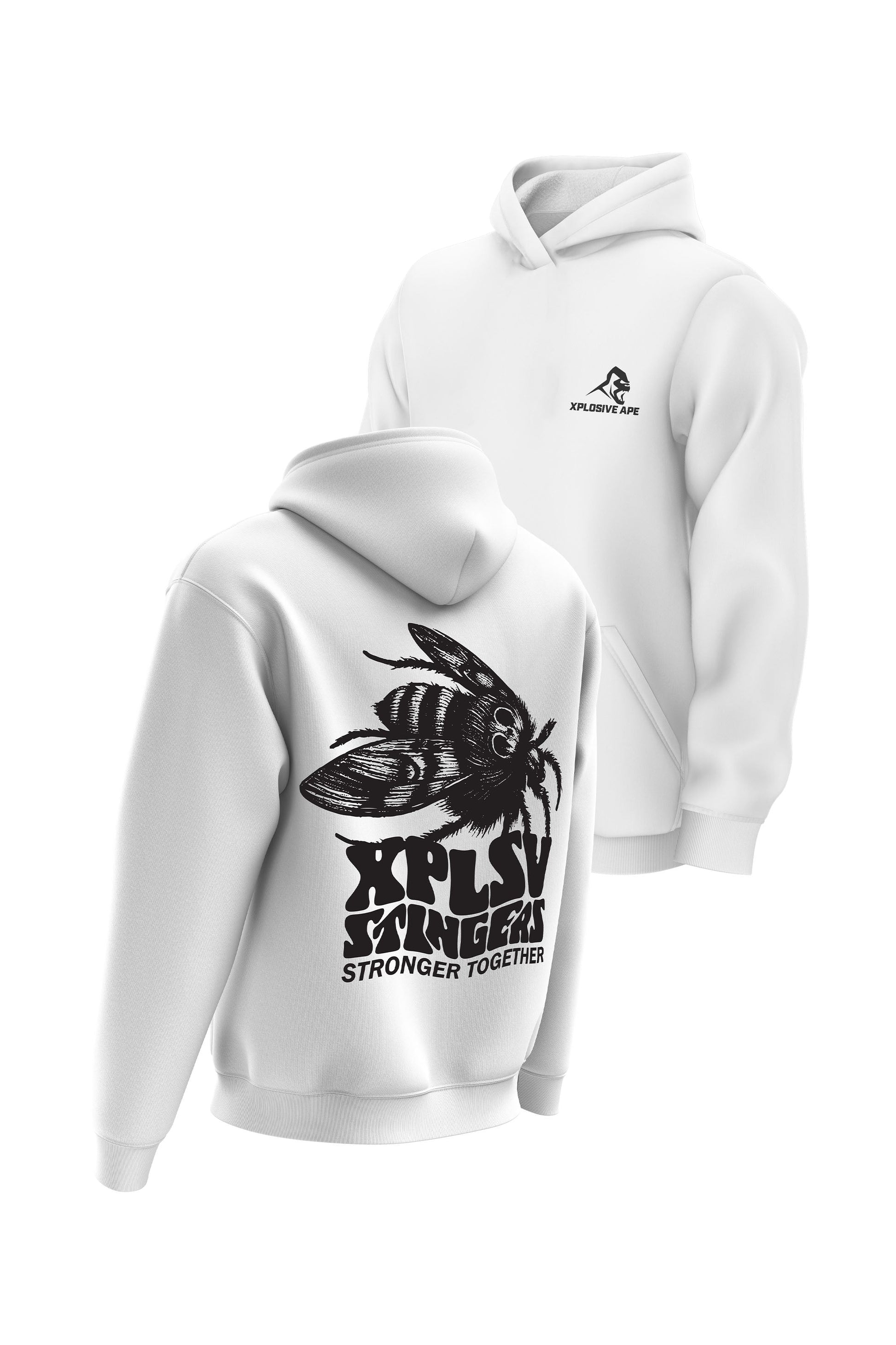 XAPE Stingers Hoodie - White Xplosive Ape