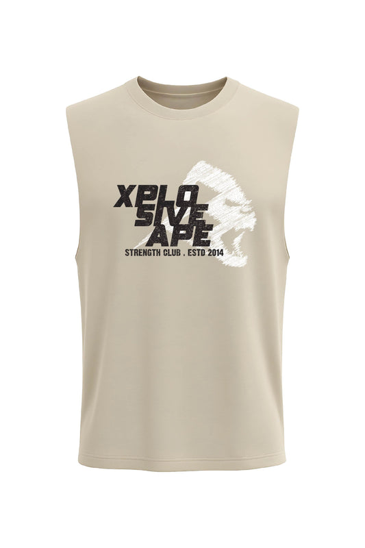 XAPE Strength Club Drop Arm Tank Top - Sand Xplosive Ape
