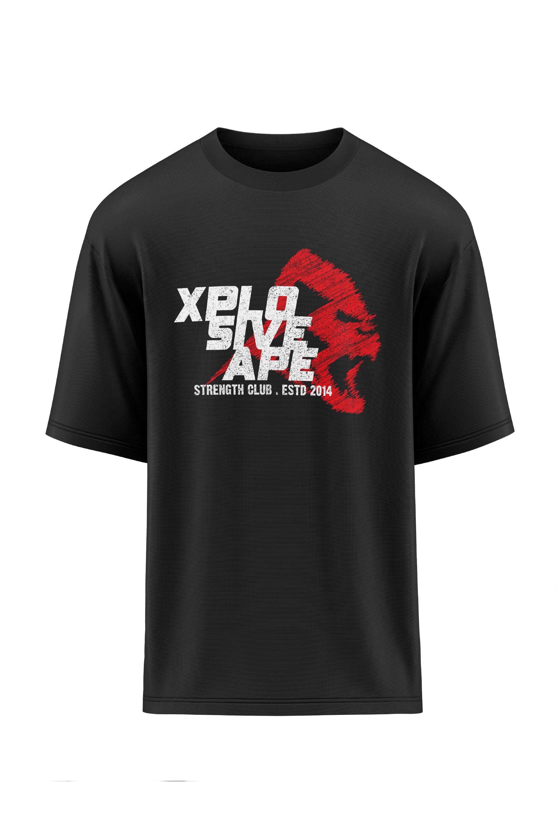 XAPE Strength Club Oversized Tee - Black Xplosive Ape