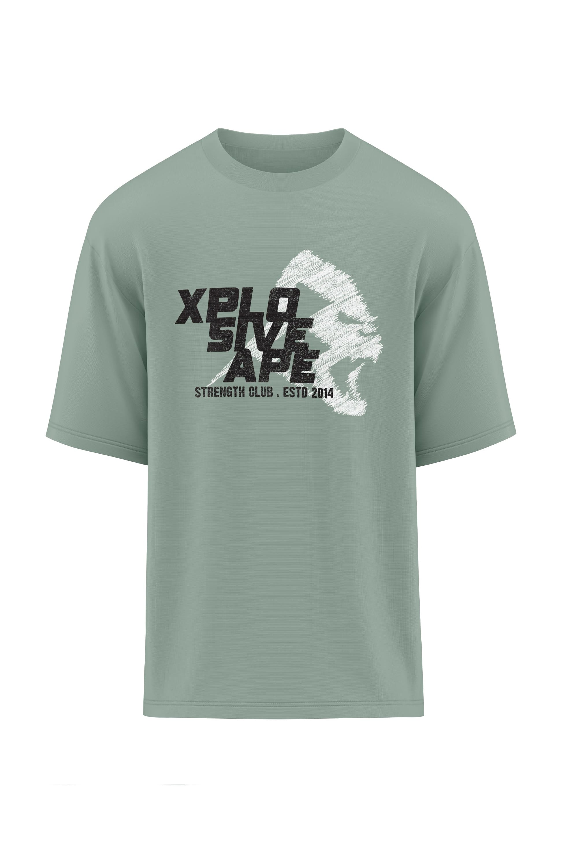 XAPE Strength Club Oversized Tee - Sage Xplosive Ape