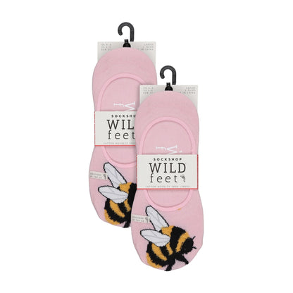 4 Pack Ladies Novelty No Show Socks: Summer Cotton Socks with Heel Grip
