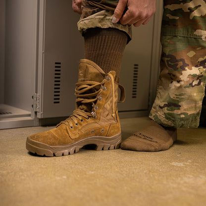 Mens Merino Wool Mid-Calf Lightweight Tactical Cushioned Boot Socks