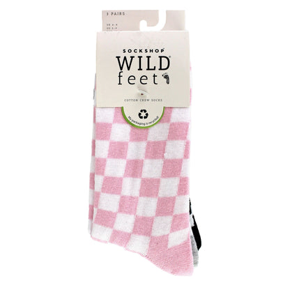 3 Pack Ladies Jacquard Novelty Cotton Socks
