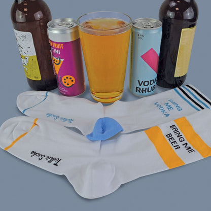 1 Pack Unisex Cotton Novelty Bring Me Beer & Vodka Socks