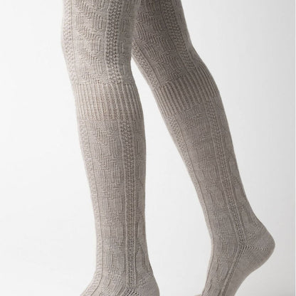 3 Pairs Ladies Extra Long Thigh High Over The Knee Wool Socks