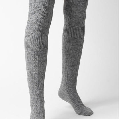 1 Pack Ladies Over The Knee Wool Socks (2 Sizes)