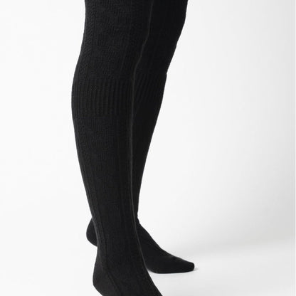 3 Pairs Ladies Extra Long Thigh High Over The Knee Wool Socks