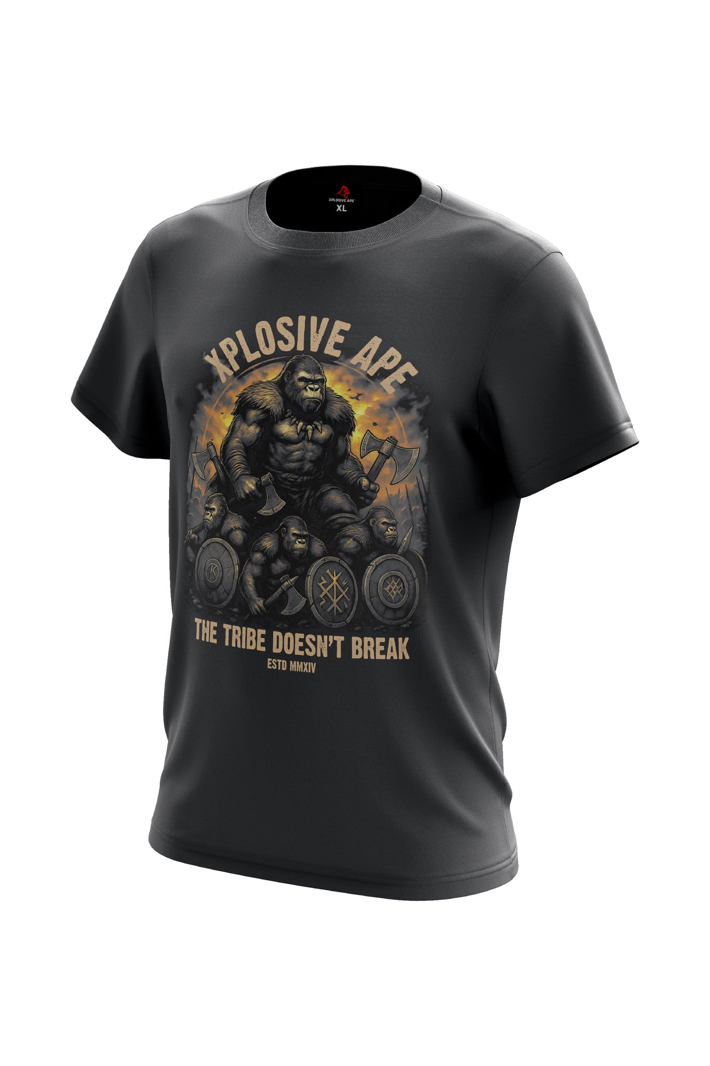 XAPE The Tribe Doesn't Break Tee - Charcoal Xplosive Ape