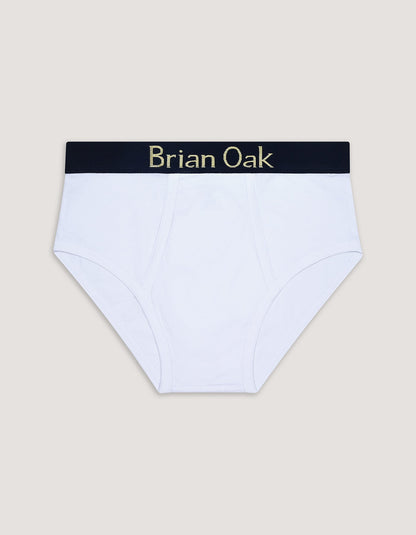 White Cotton Stretch Brief