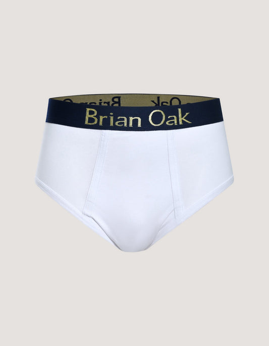 White Cotton Stretch Brief