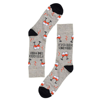 1 Pack Ladies Novelty Cotton 5 Oclock Wine Socks