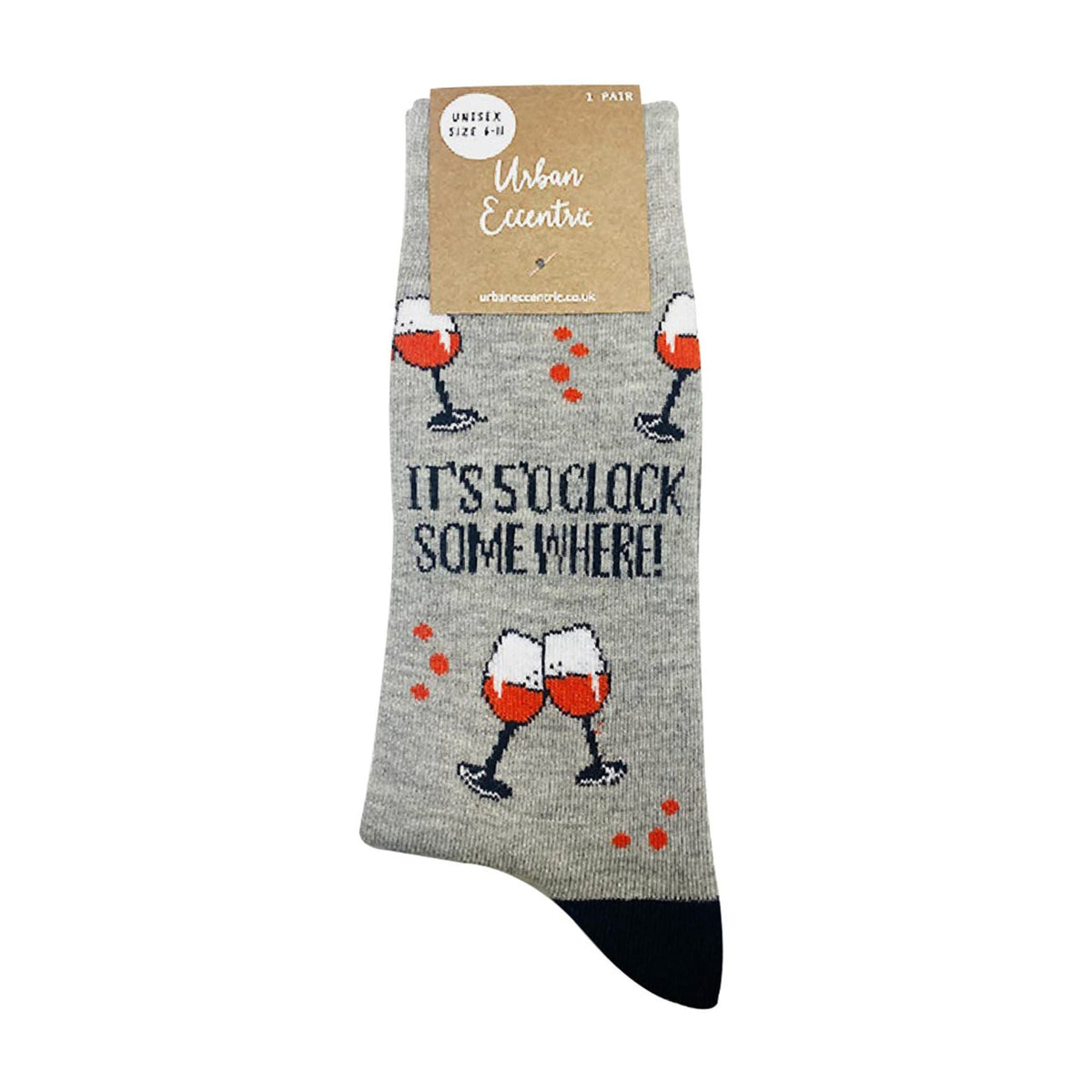 1 Pack Ladies Novelty Cotton 5 Oclock Wine Socks