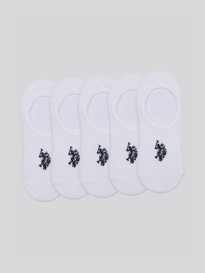 5 Pack Invisible Trainer Socks in Bright White