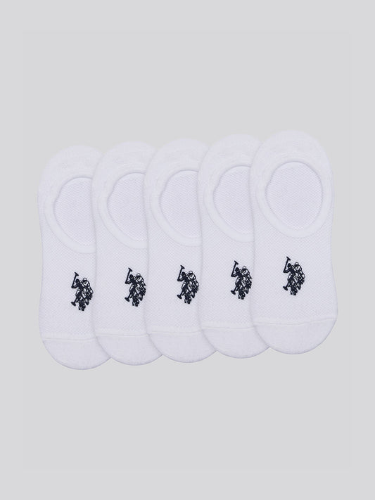 5 Pack Invisible Trainer Socks in Bright White