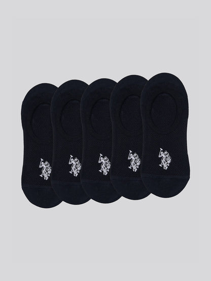 5 Pack Invisible Trainer Socks in Black