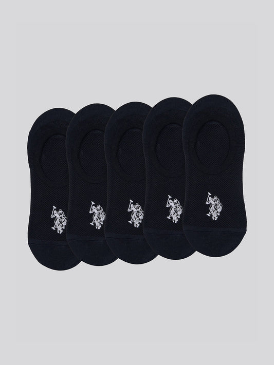 5 Pack Invisible Trainer Socks in Black