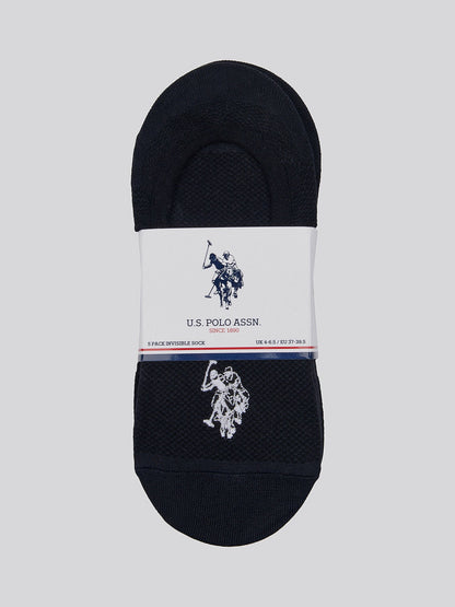 5 Pack Invisible Trainer Socks in Black